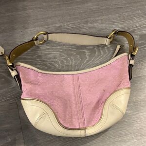 Coach Pink and Cream Shoulder Bag